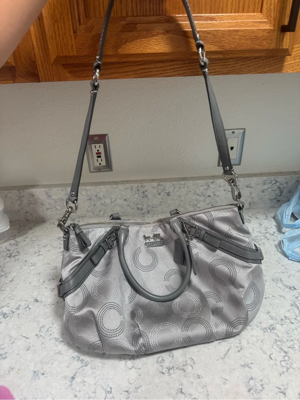 Coach Madison Dotted OP Art Large Sophia Satchel